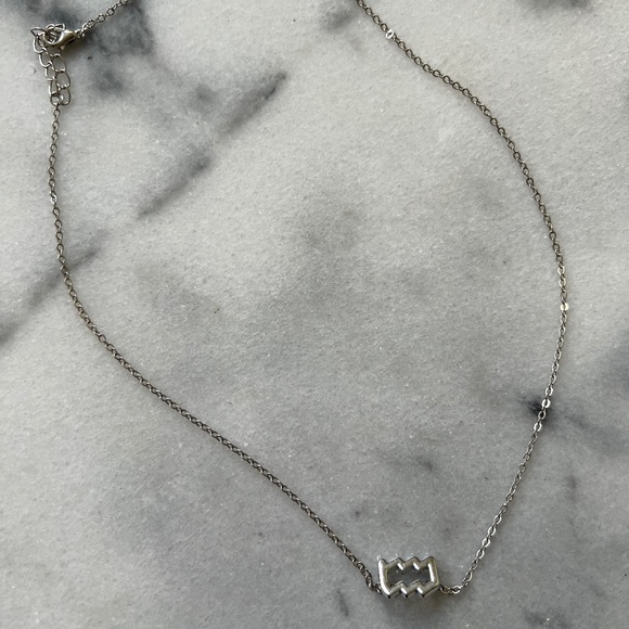 Anthropology Aquarius Silver Necklace 